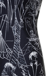 BLACK-ECRU DRESS