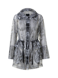 Parka à col montant Valdemar en tulle - Black & Ecru
