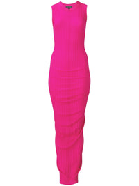 1 NEW / 2 TROCA /165€   Robe twist en laine mérinos à fines côtes en laine - Hot Pink