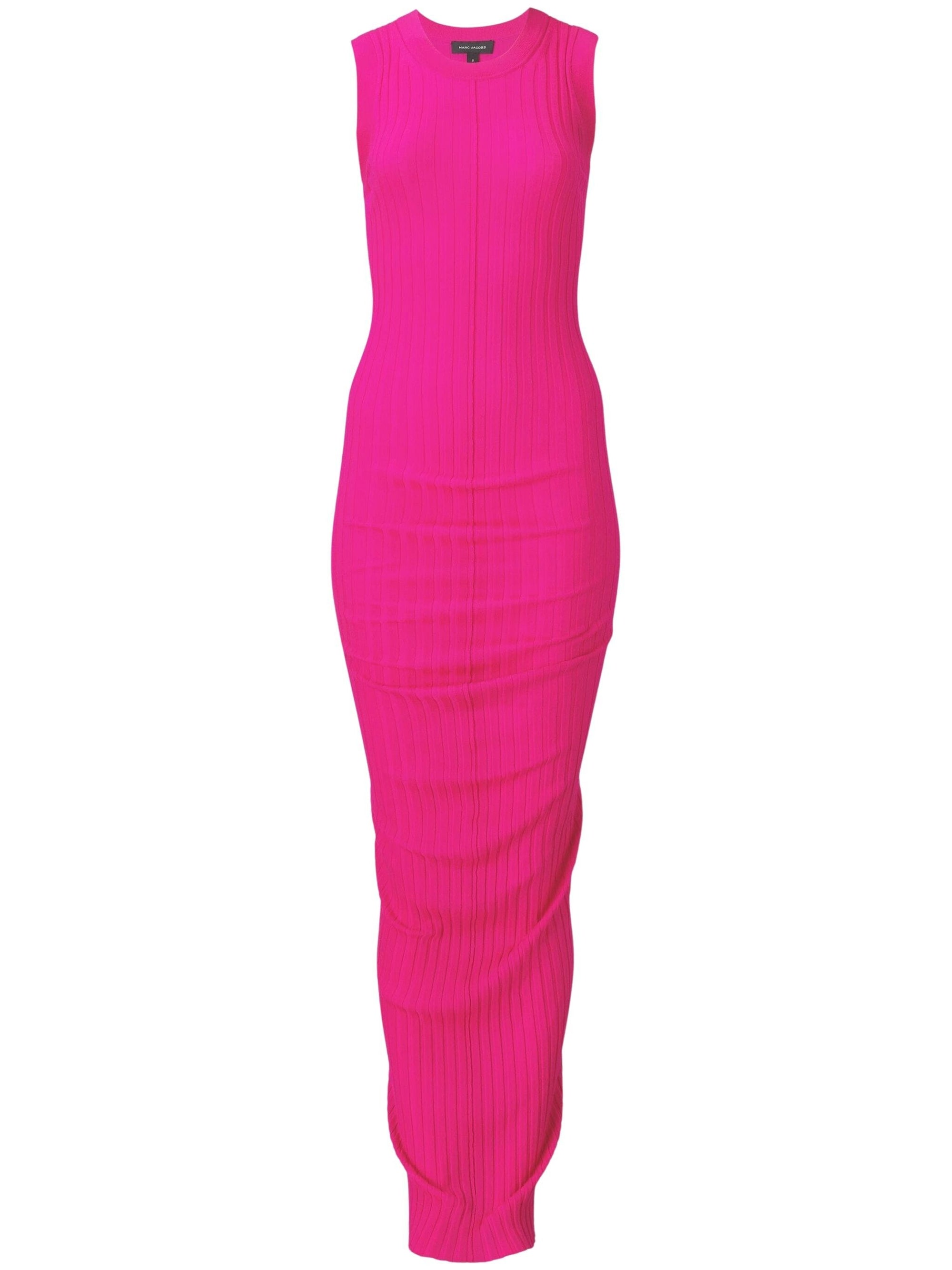 1 NEW / 2 TROCA /165€   Robe twist en laine mérinos à fines côtes en laine - Hot Pink