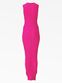 1 NEW / 2 TROCA /165€   Robe twist en laine mérinos à fines côtes en laine - Hot Pink