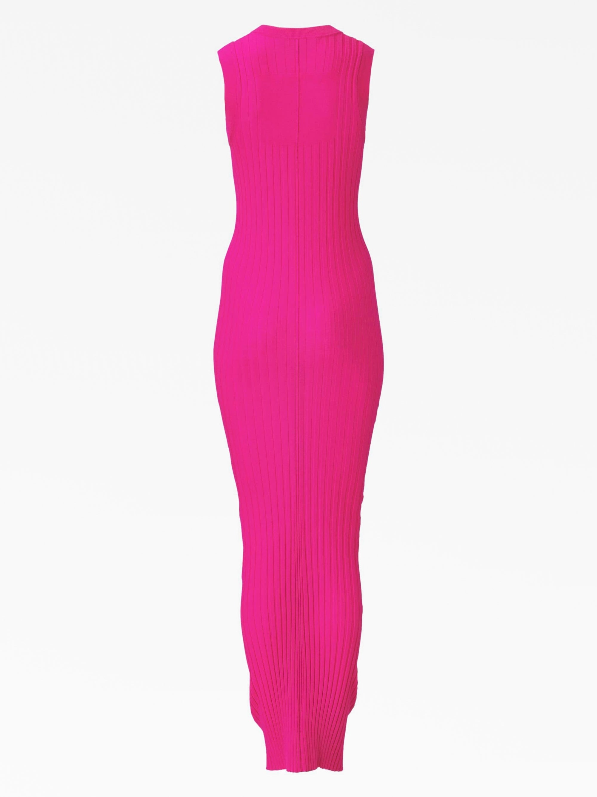 1 NEW / 2 TROCA /165€   Robe twist en laine mérinos à fines côtes en laine - Hot Pink