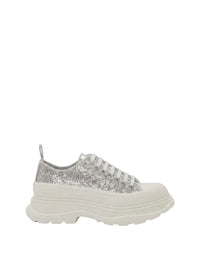 Sneakers à lacets en cuir - Silver
