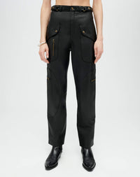 Pantalon effilé en cuir - Black Leather