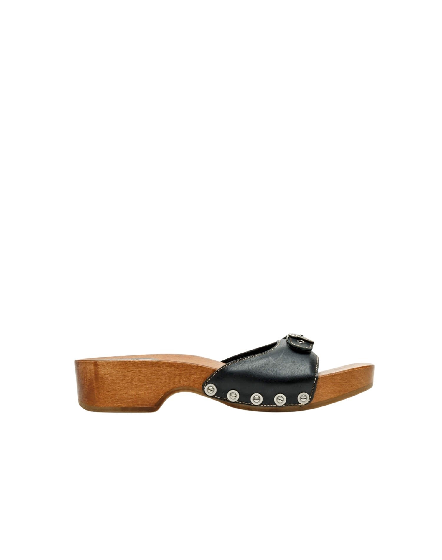 Scholl 45 clog sandals in leather - Black Leather