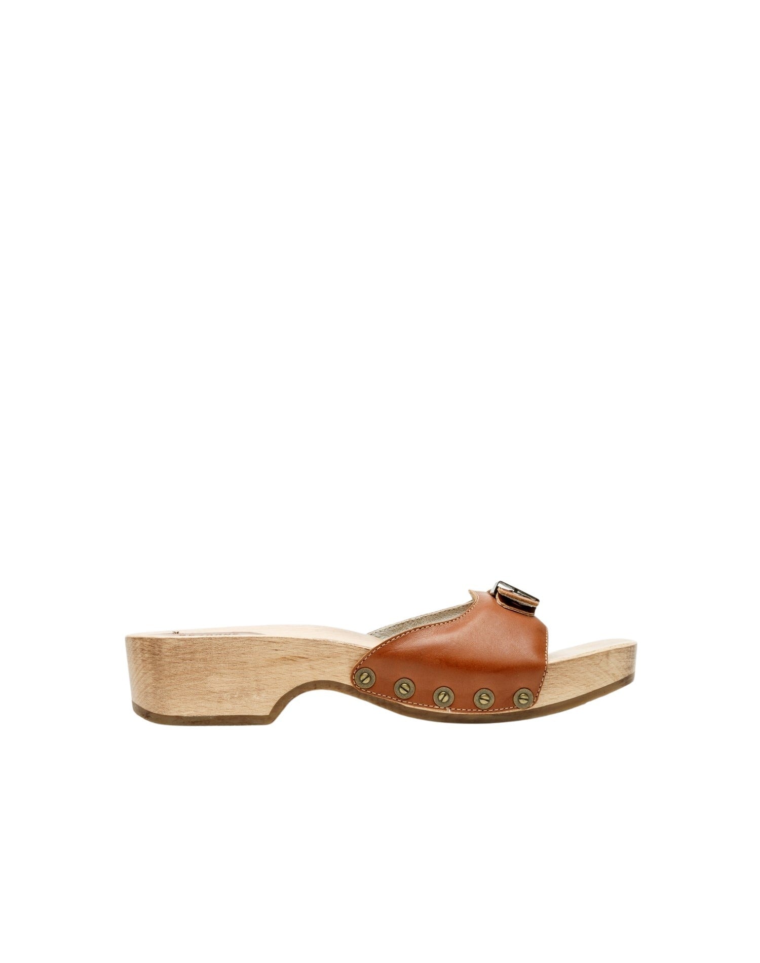 Scholl 45 clog sandals in leather - Cuoio Leather