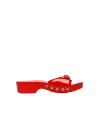 Scholl 45 clog sandals in leather - Red Patent
