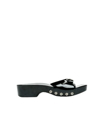 Scholl 45 clog sandals in leather - Black Patent