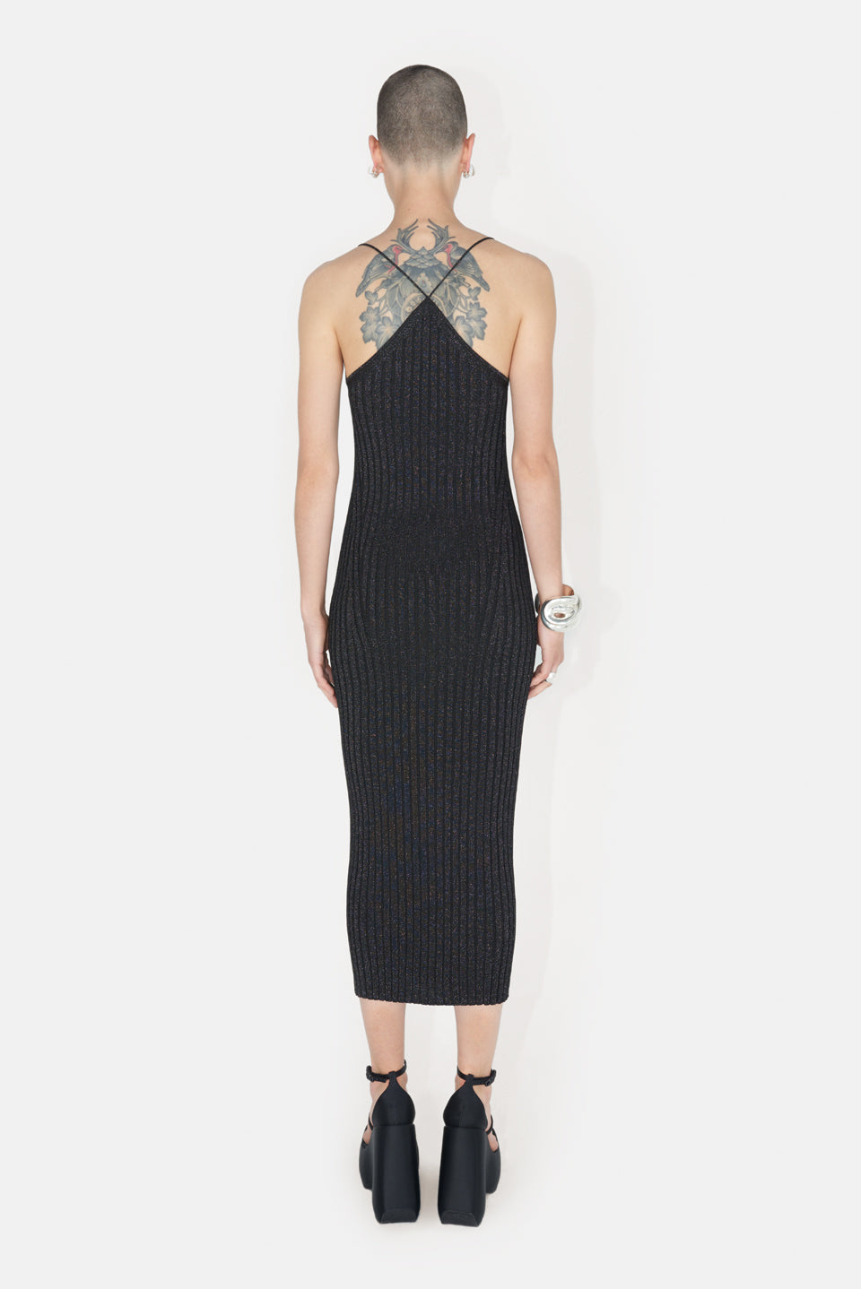 Metallic Rhea Cami Dress - Black