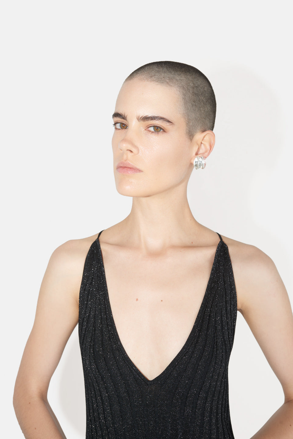 Metallic Rhea Cami Dress - Black