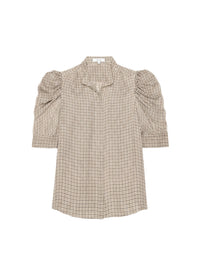 Blouse Gillian à motif pied-de-poule en soie - Houndstooth