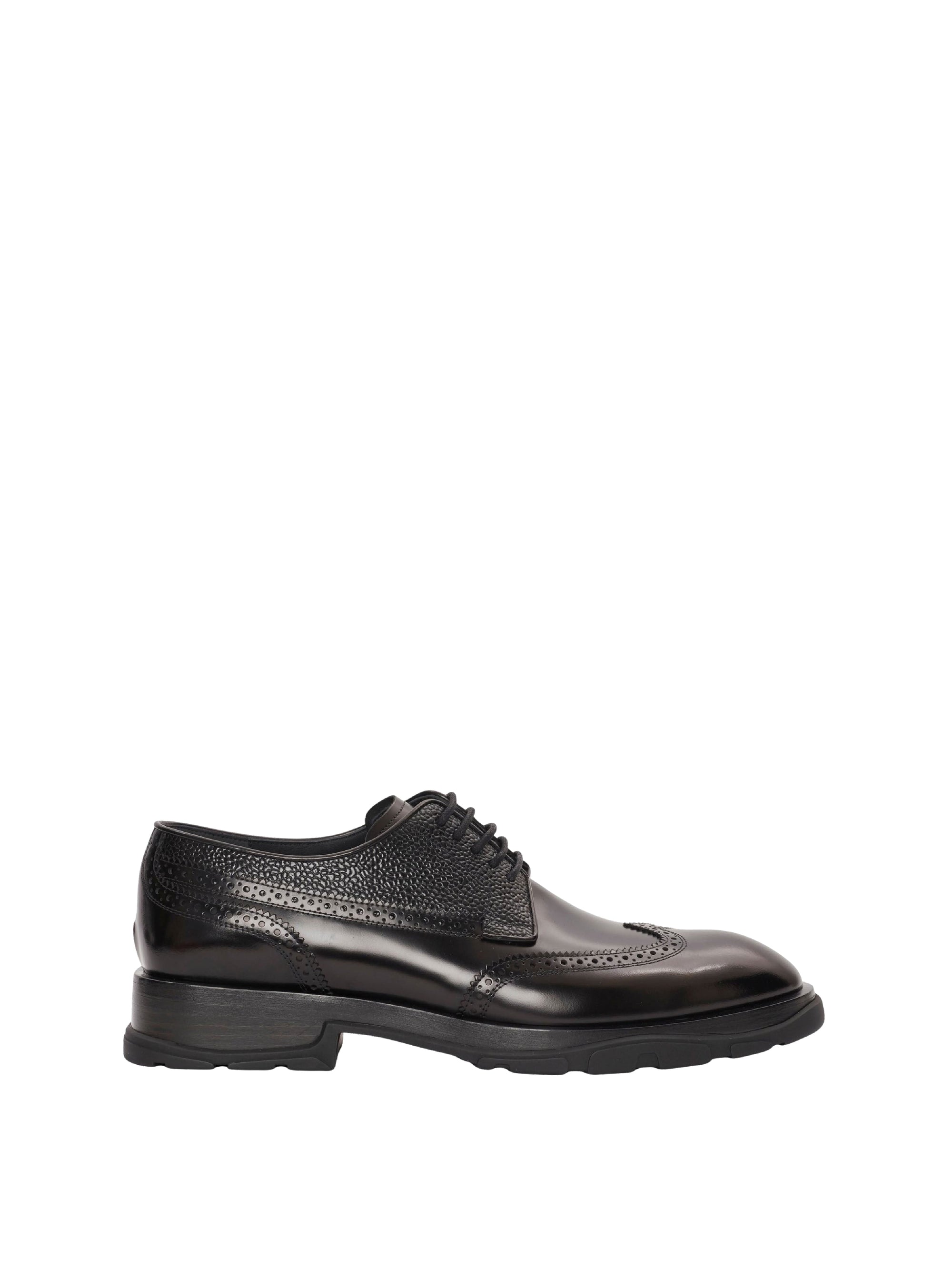 Lace-up leather derbies - Black
