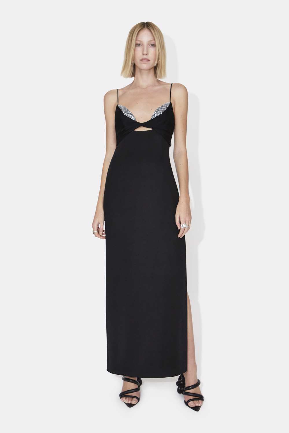Crystal Bustier Dress - Black