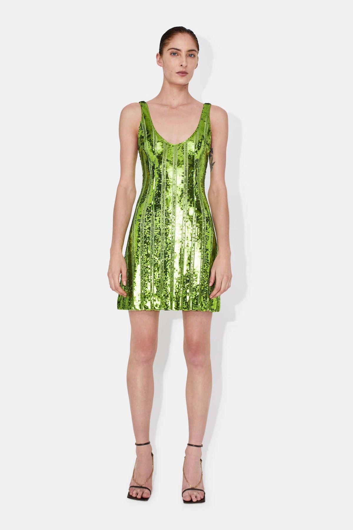 Cropped Burnished Valletta Dress - Brightgreen