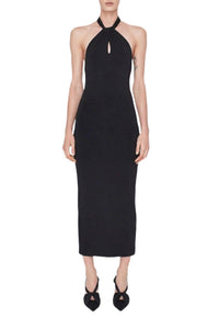 Robe midi Cleopatra à dos nu - Black