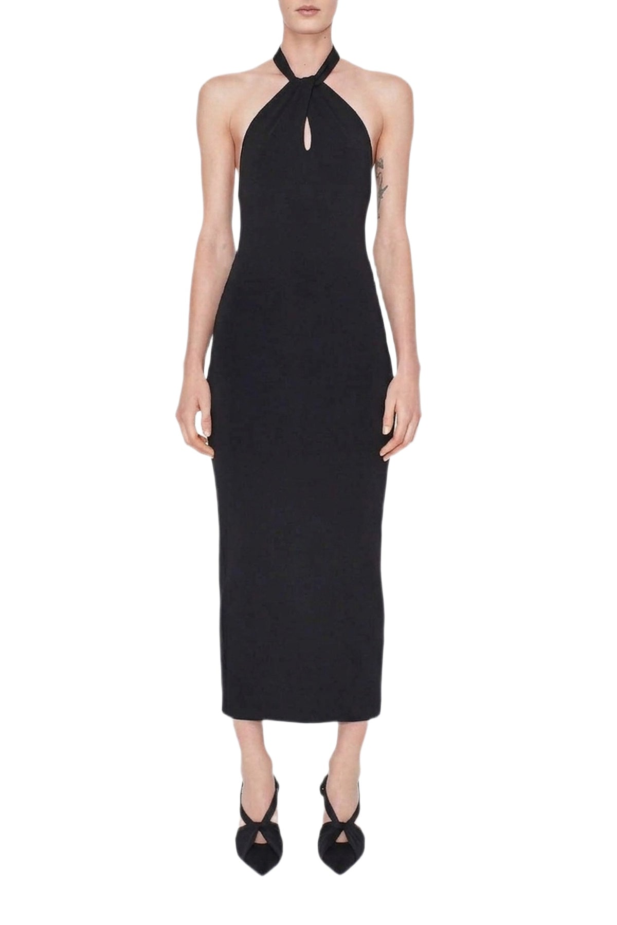 Robe midi Cleopatra à dos nu - Black
