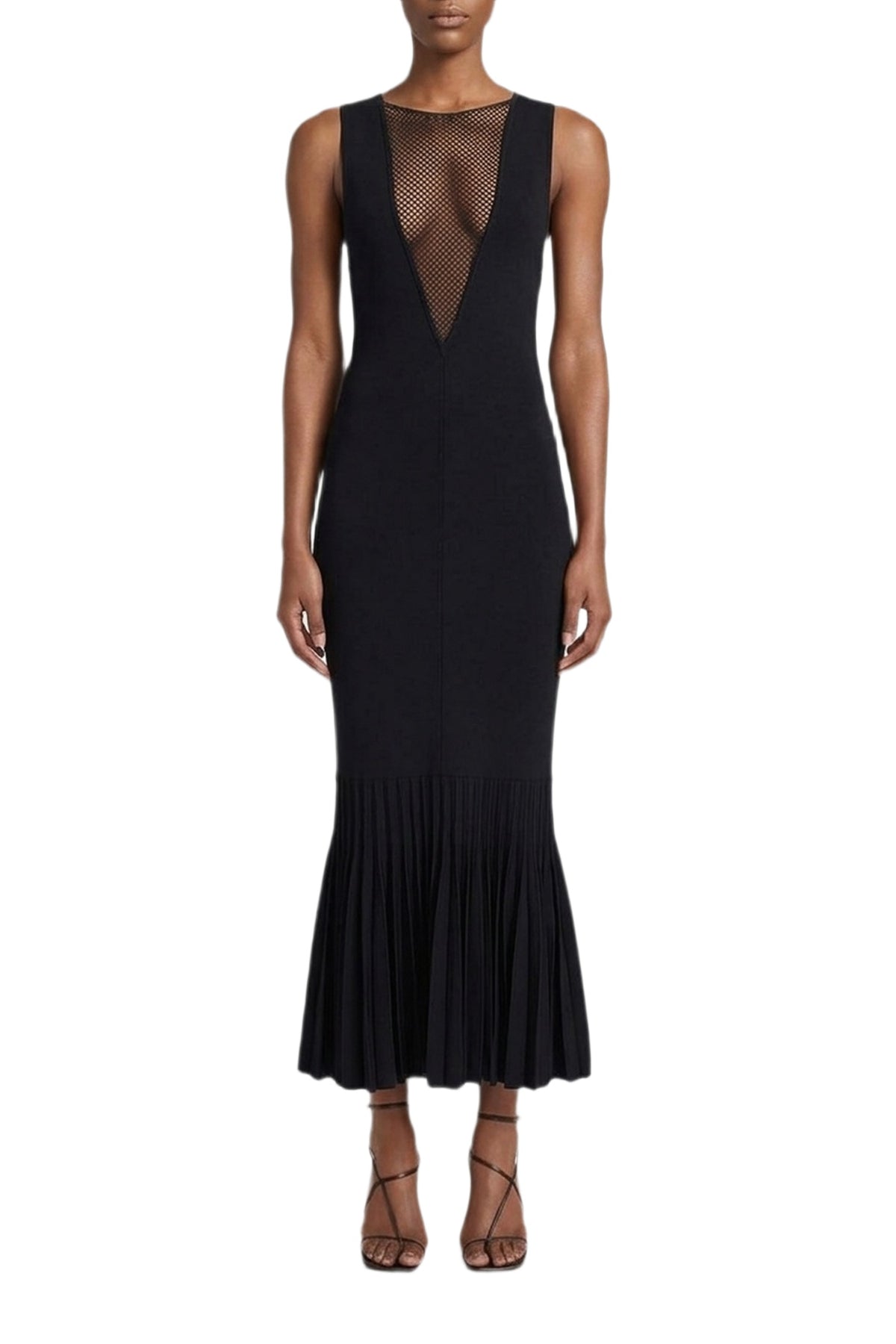 Robe longue Erato en satin - Black