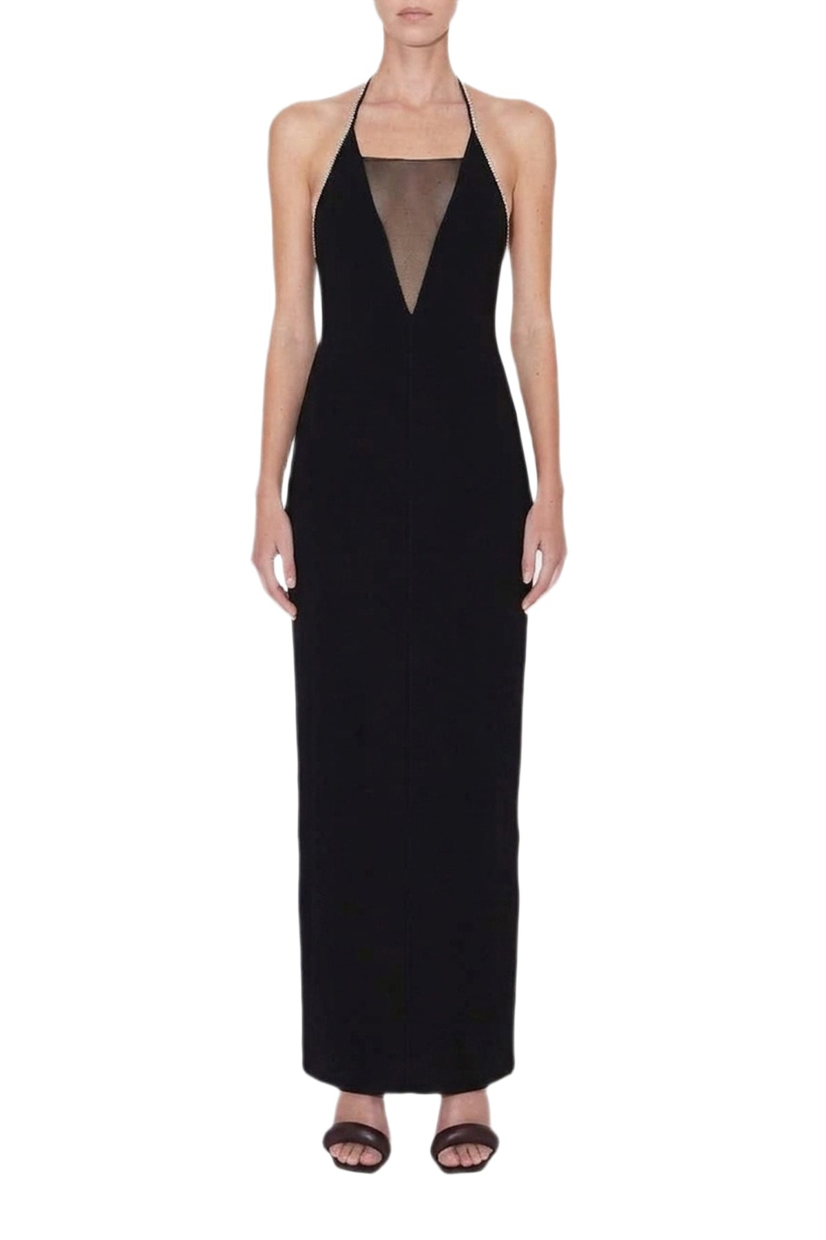 Robe longue Stella à cristaux - Black