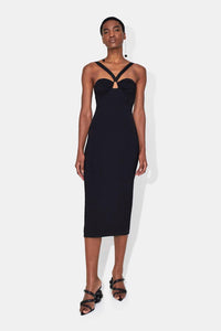 Ruched Venus Dress - Black