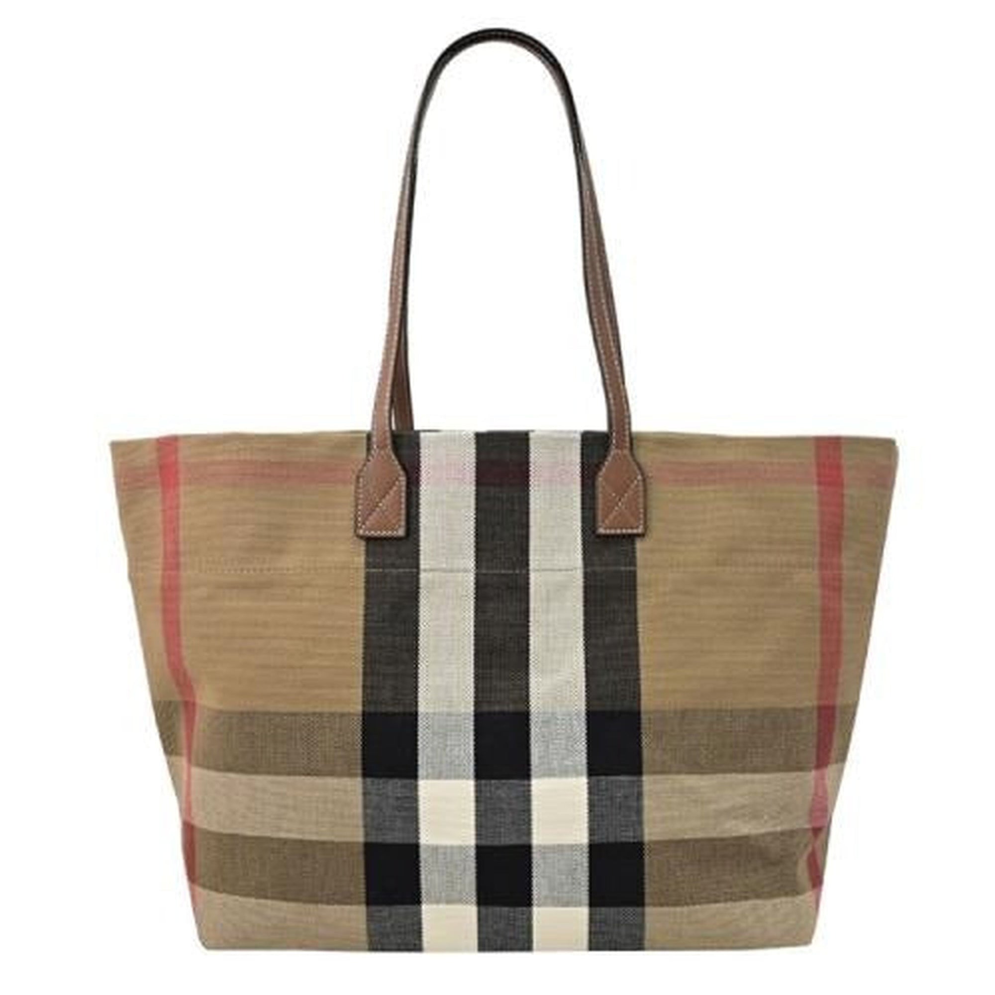 342 qty Sac fourre-tout London en toile - Taupe Brown Check