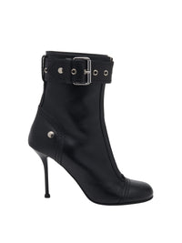 Bottines avec sangles 125 en cuir - Black Silver