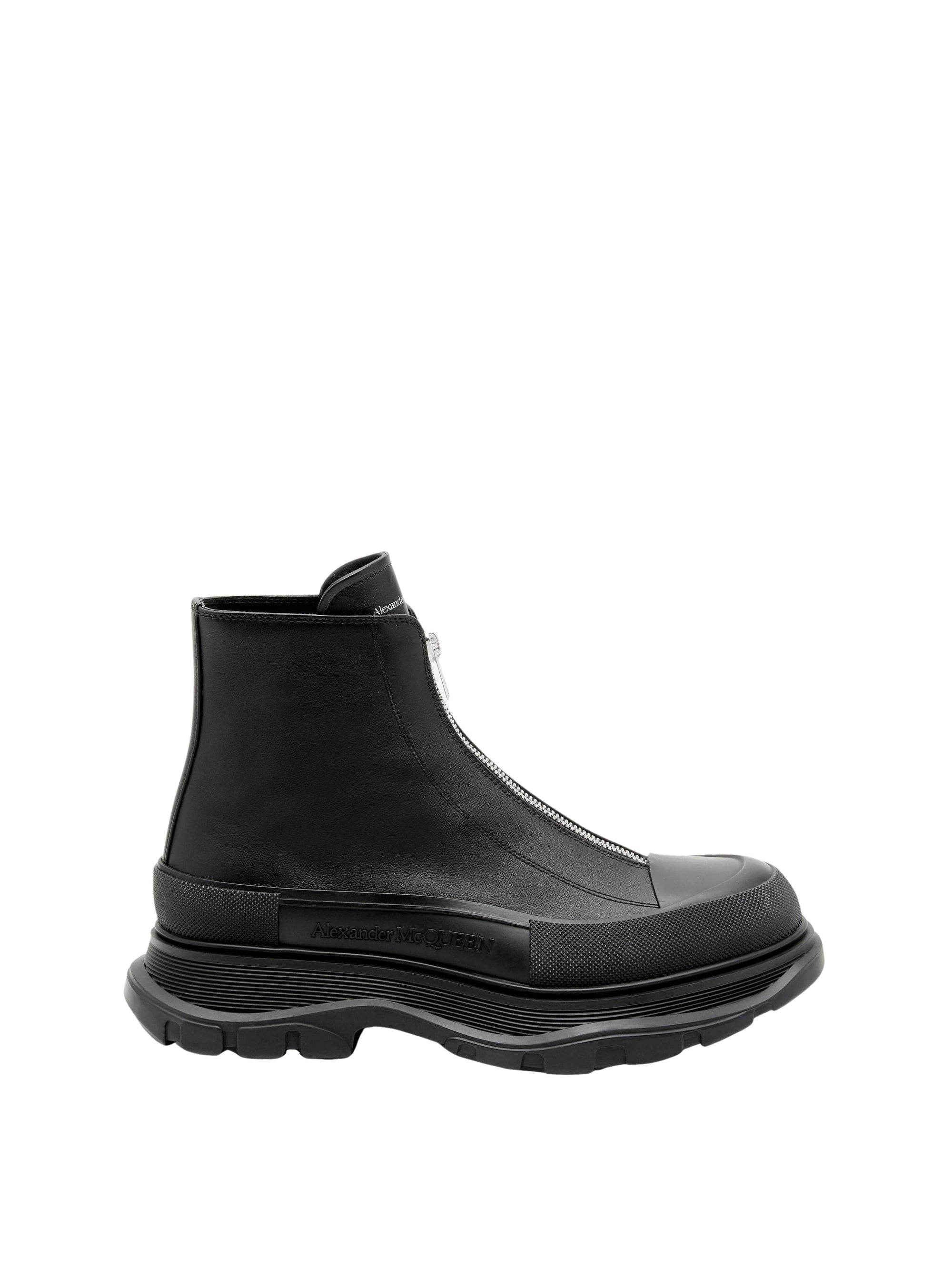 Bottines à fermeture zippée en cuir - Black