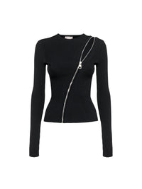 Pull à manches longues en maille - Black Silver