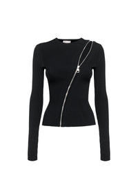 Pull à manches longues en maille - Black Silver
