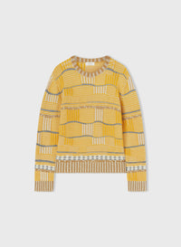 YELLOW AND CAMEL OPPOSITES DANCE CREWNECK