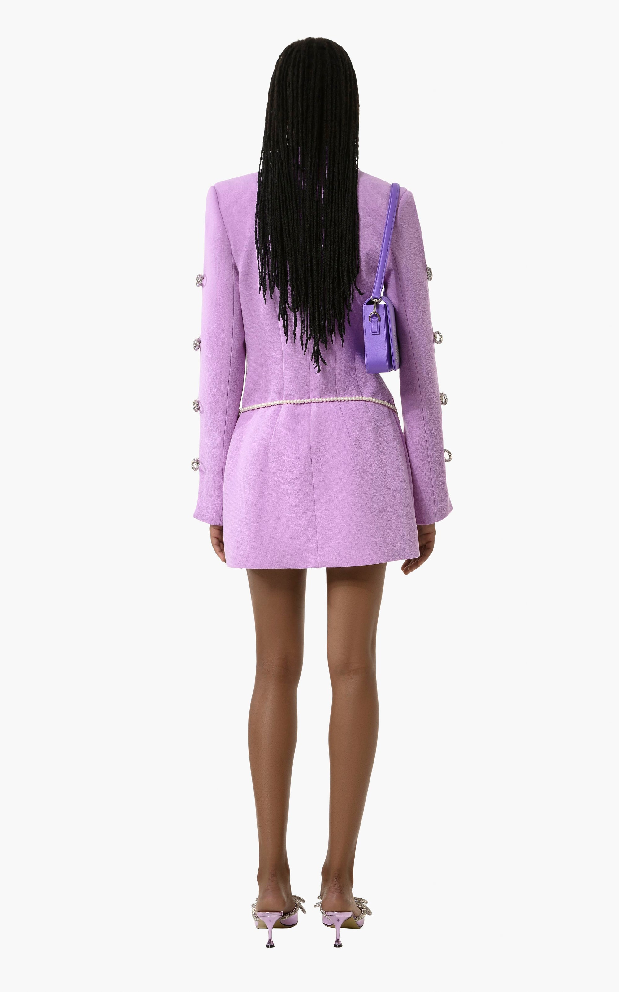 Wool Bow blazer dress - Lavender