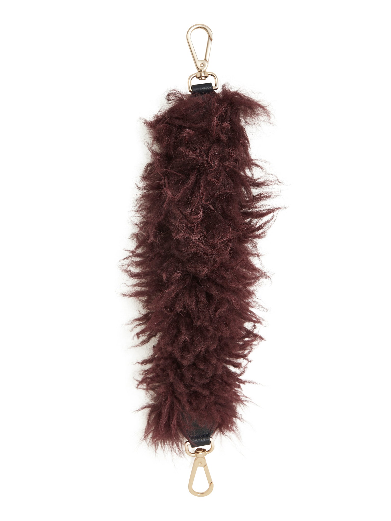 Bracelet Joan en fourrure d'agneau et cuir grainé - Obscure Purple