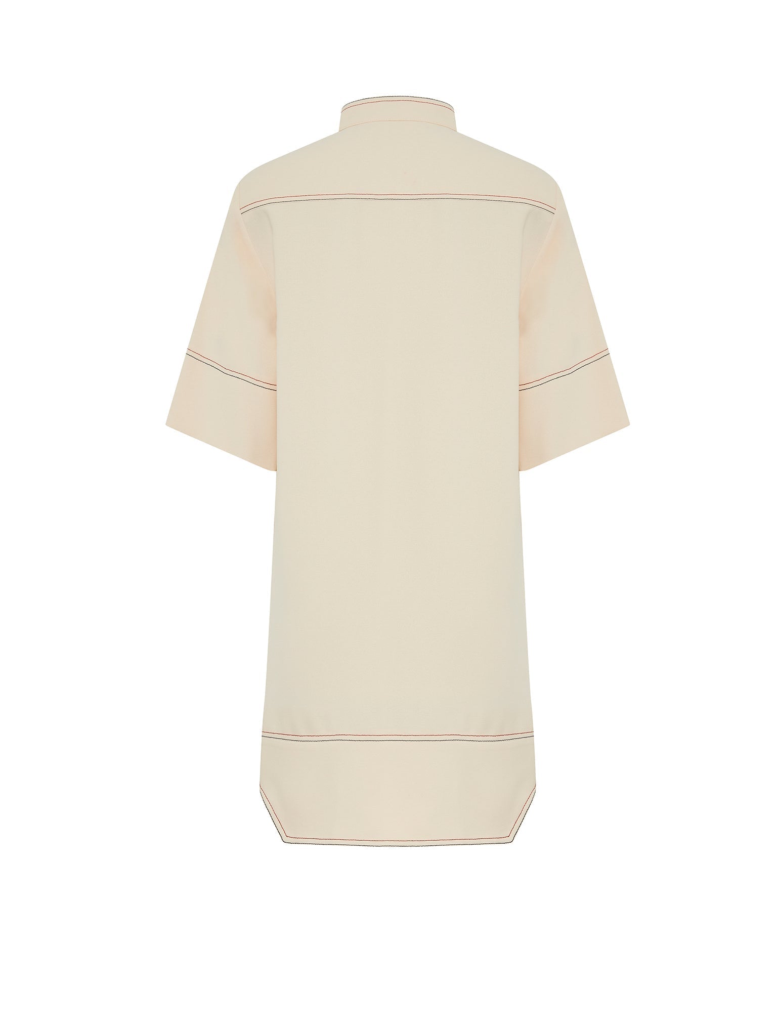 Robe chemise à manches courtes & col en V - Macadamia Brown