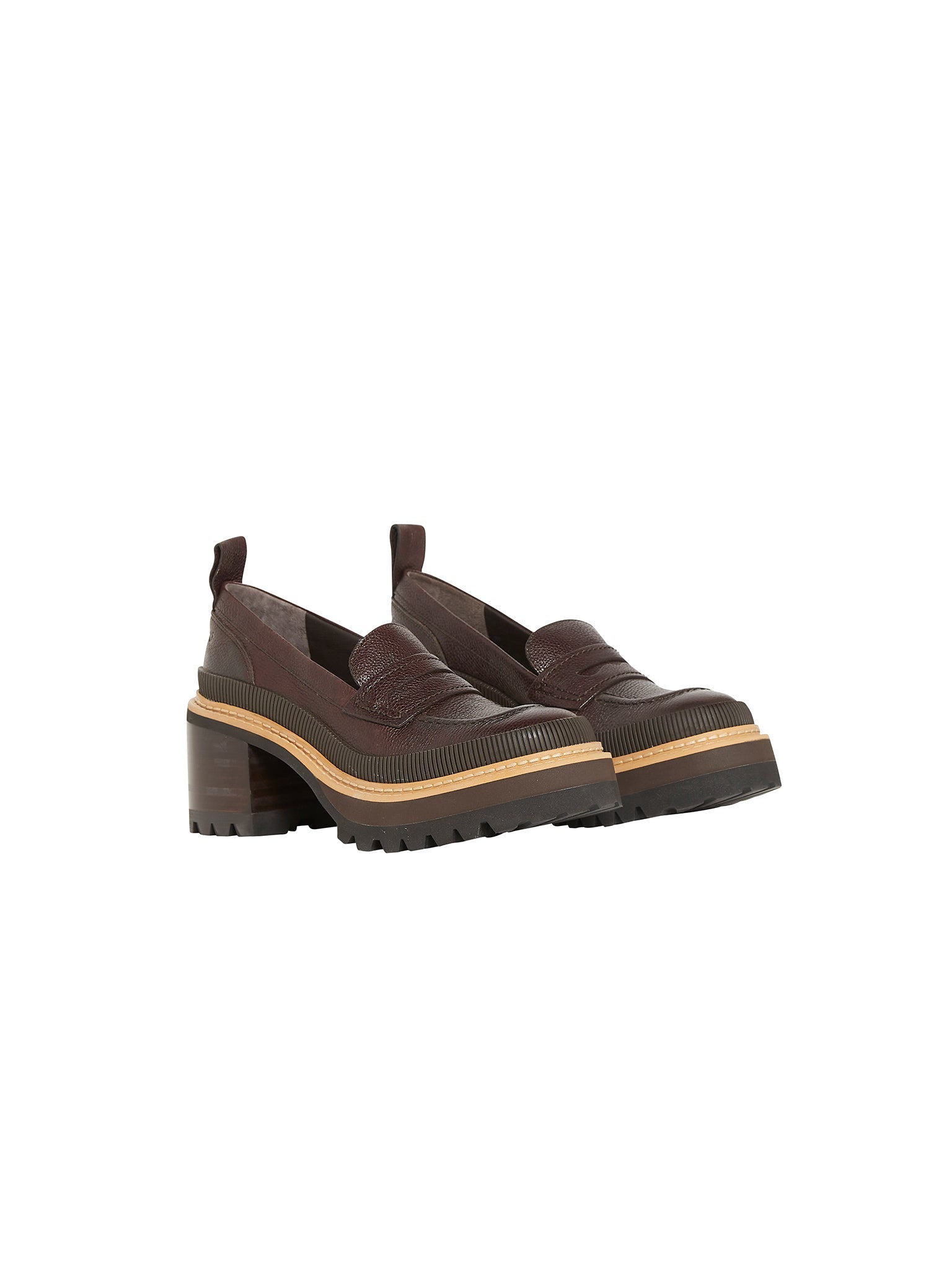 Mocassins à talons Mahalia en cuir - Koc testa di moro
