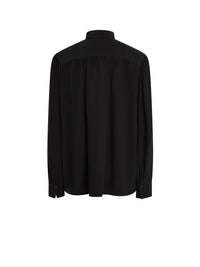 Pussy-neck blouse in silk - Black