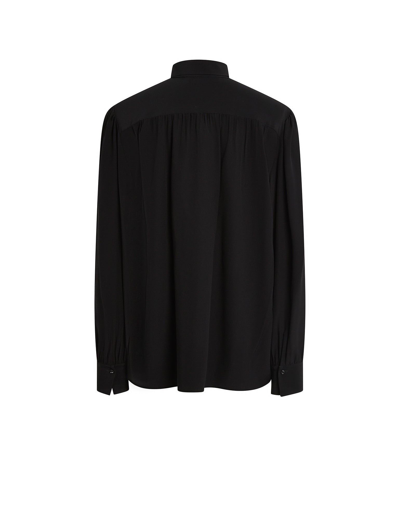 Pussy-neck blouse in silk - Black