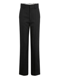 Straight-leg wool trousers - Black