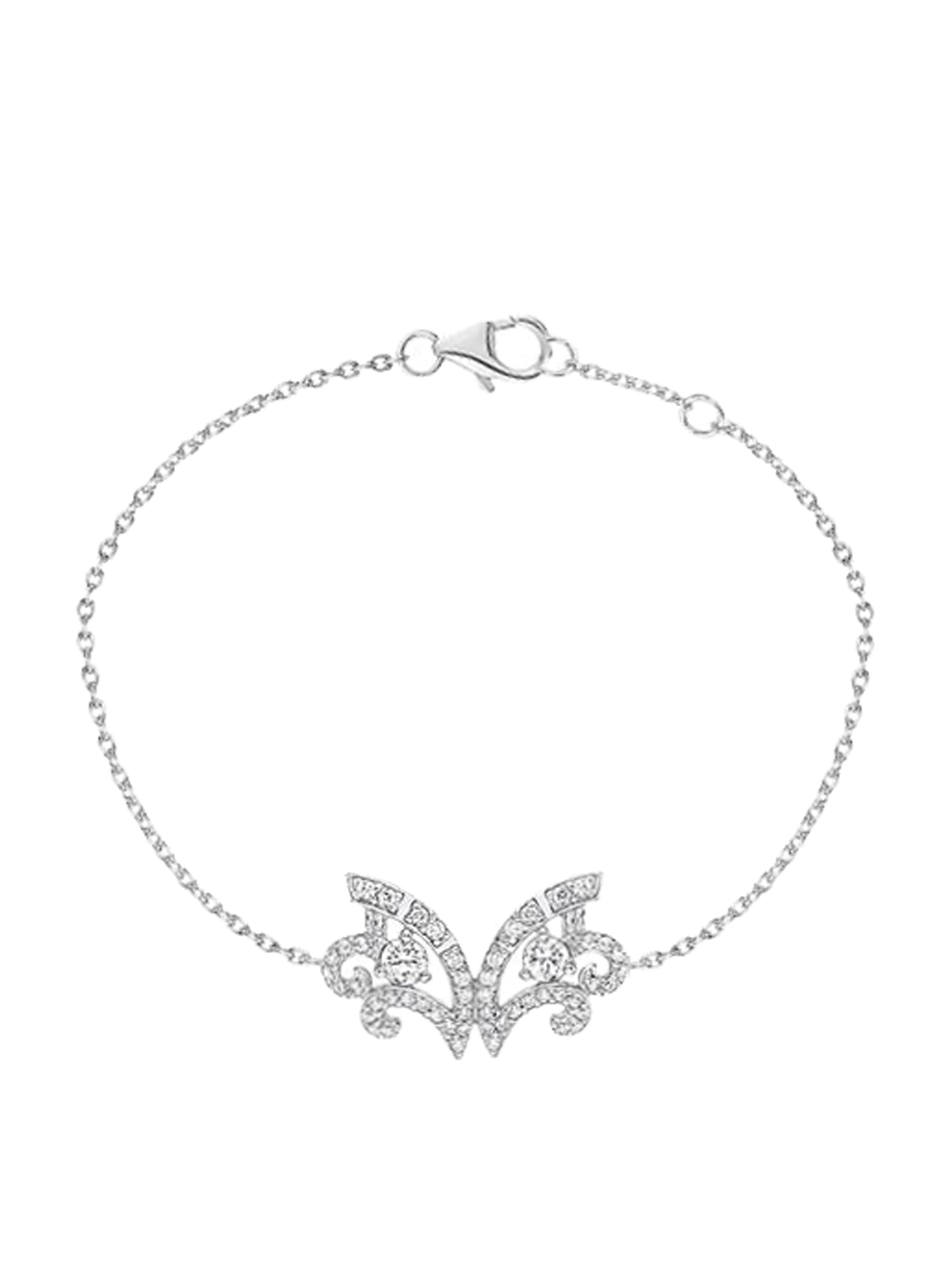 1qty DJV / QTY DISPO : 1-QTY VENDUES : 1-ST : 100% PRIX DJV : 150€ // Argent Rhodié Bracelet Mini 90 en argent rhodié sur chaîne /// RECO : 124€