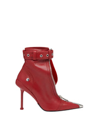 Bottines à talons avec sangle 95 en cuir - Red