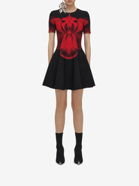 Robe courte évasée - Black Red