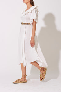 Robe mi-longue Paris asymétrique - Beige