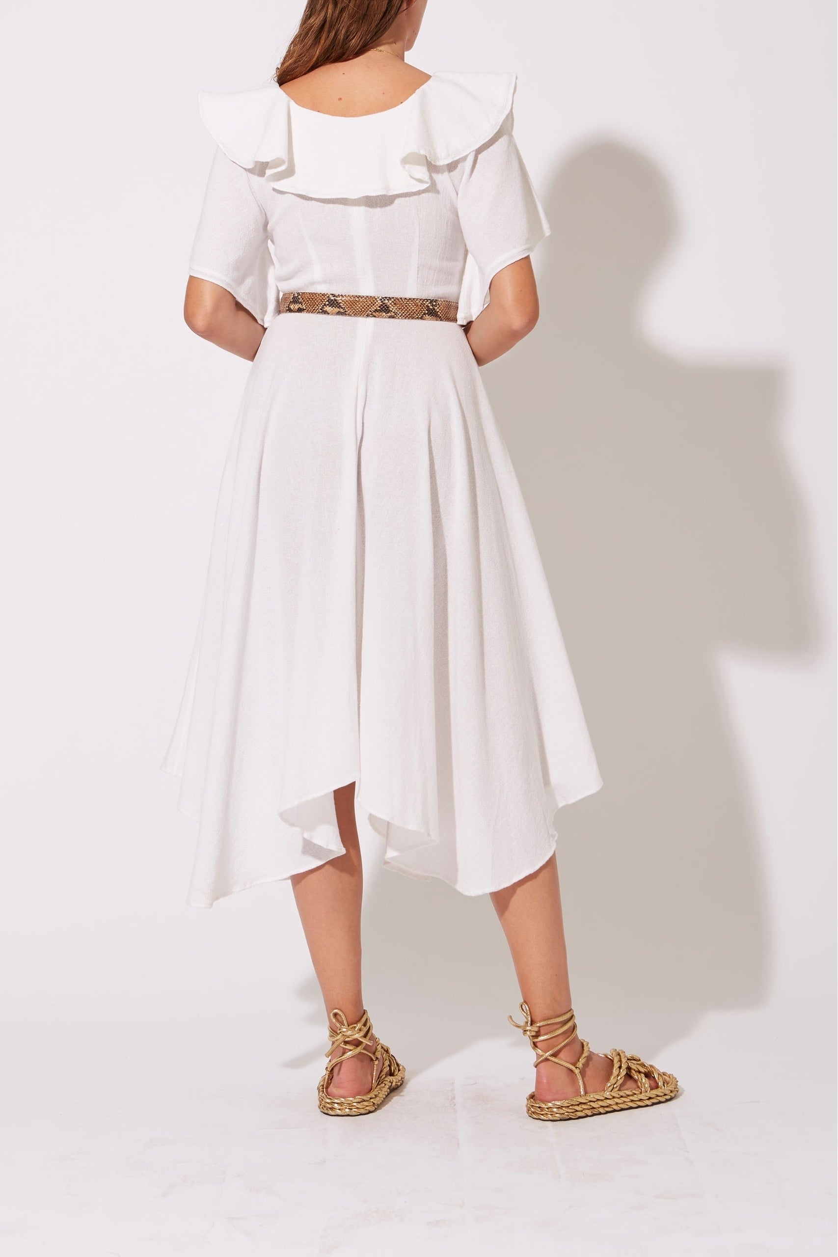 Robe mi-longue Paris asymétrique - Beige
