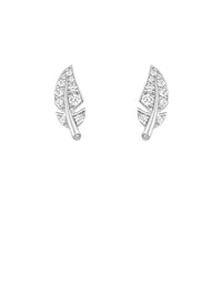 4qty NEW / Or blanc 18 ct Boucles d'oreilles Comme une Plume en or blanc 18 carats // RECO : 795€