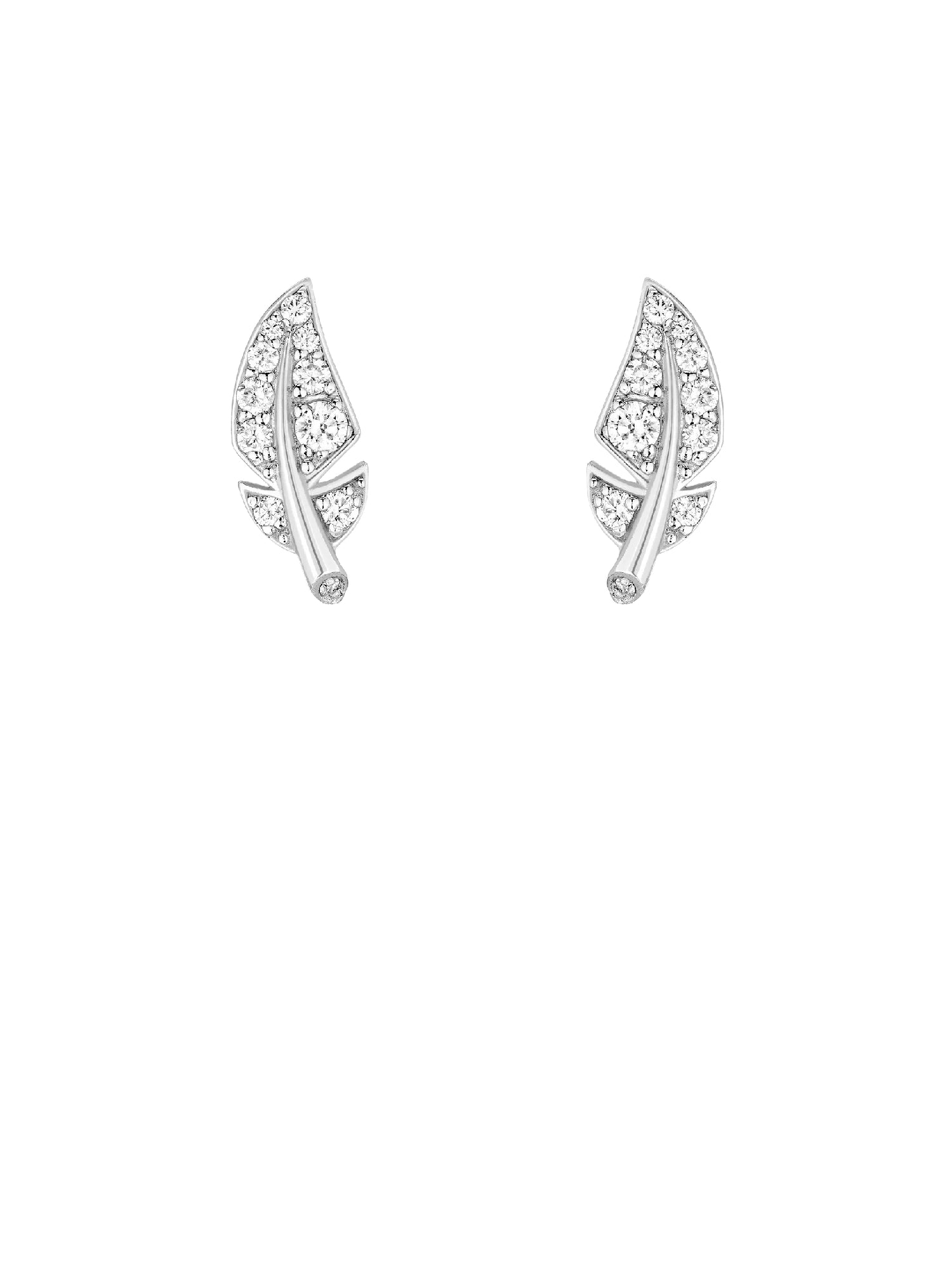 4qty NEW / Or blanc 18 ct Boucles d'oreilles Comme une Plume en or blanc 18 carats // RECO : 795€