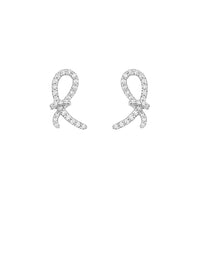3qty NEW / Or blanc 18 ct Boucles d'oreilles Enlacé en or blanc 18 carats // RECO : 645€