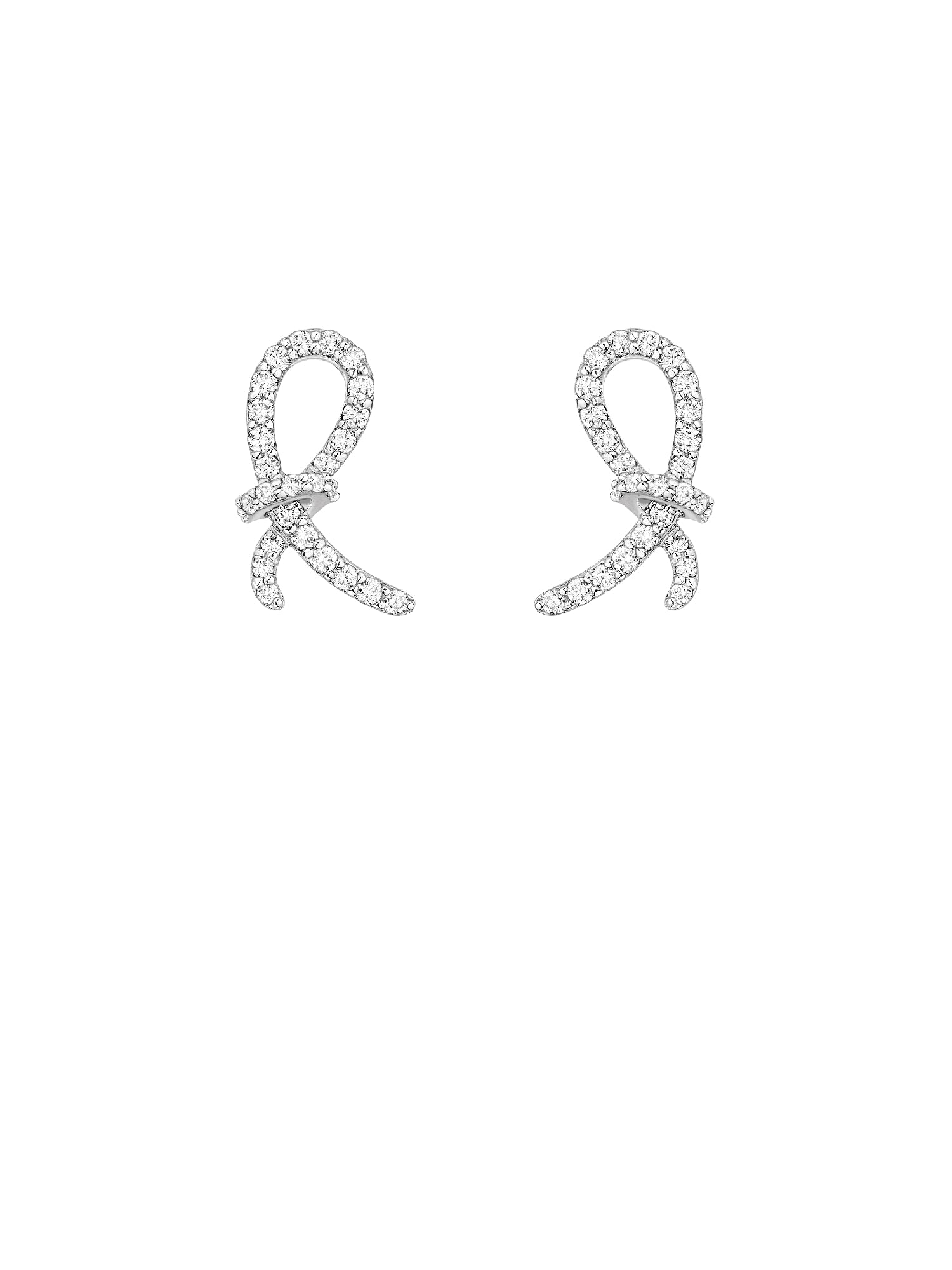 3qty NEW / Or blanc 18 ct Boucles d'oreilles Enlacé en or blanc 18 carats // RECO : 645€