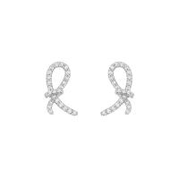 3qty NEW / Or blanc 18 ct Boucles d'oreilles Enlacé en or blanc 18 carats // RECO : 645€