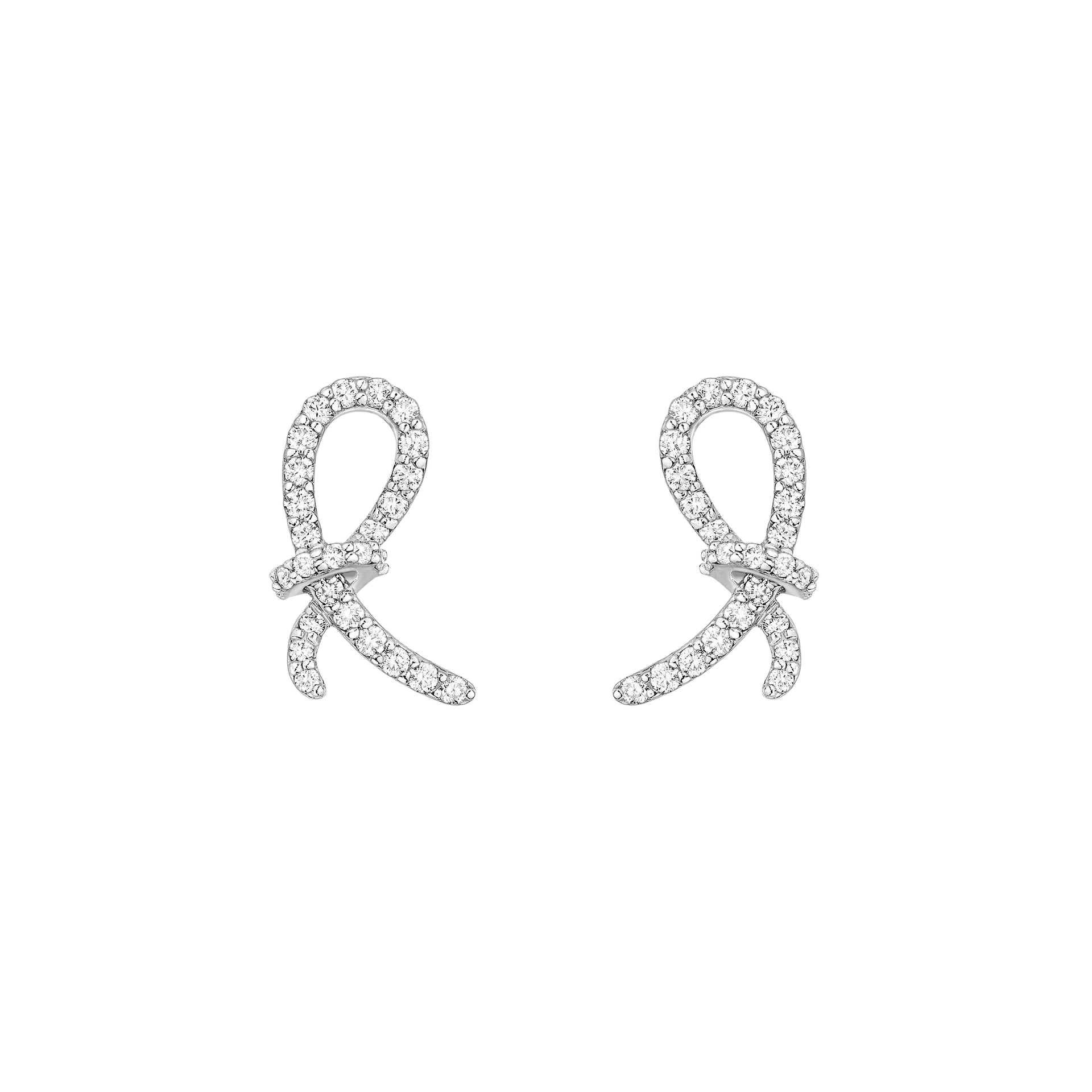 3qty NEW / Or blanc 18 ct Boucles d'oreilles Enlacé en or blanc 18 carats // RECO : 645€