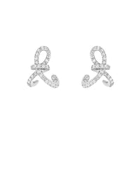 3qty NEW / Or blanc 18 ct Boucles d'oreilles Enlacé en or blanc 18 carats // RECO : 845€