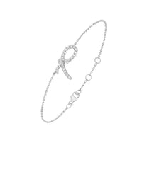 2qty NEW / Or gris 18 ct Bracelet Enlacé sur or gris 18 carat serties de pavage diamants synthétiques // RECO : 395€