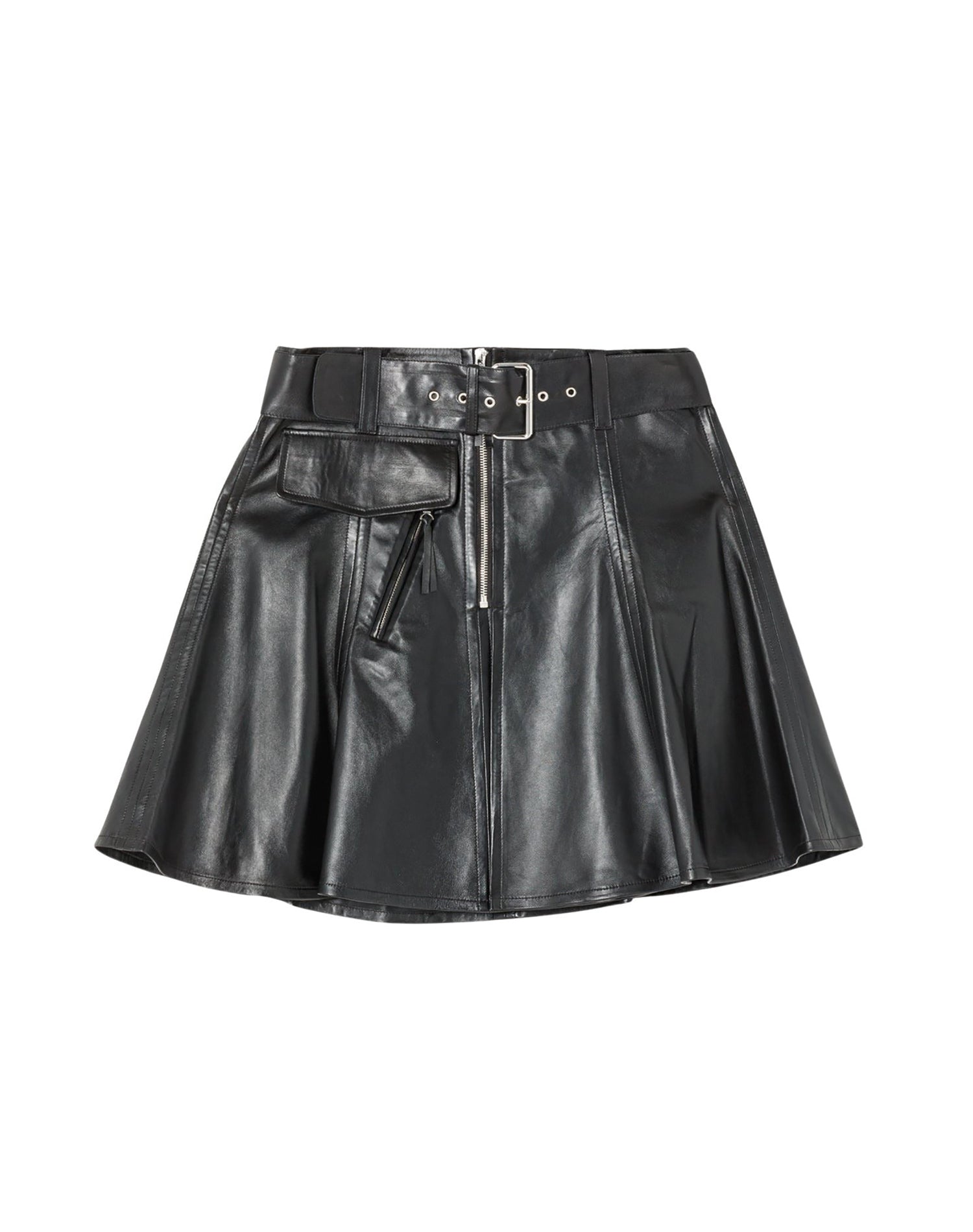 Jupe Moto en cuir - Black Leather